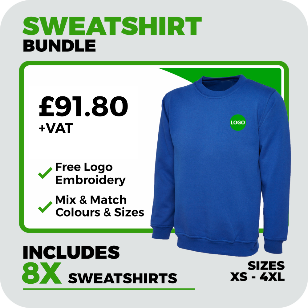 Embroidered Sweatshirts for Work – Bundle x 8